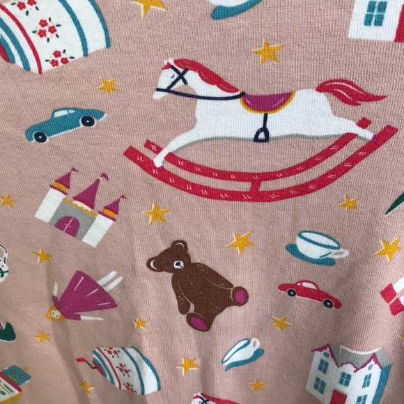 Mini Boden Shirt Girls Size 8 Year Llama Rocking Horse Teapot Bear Long… - Picture 3 of 11